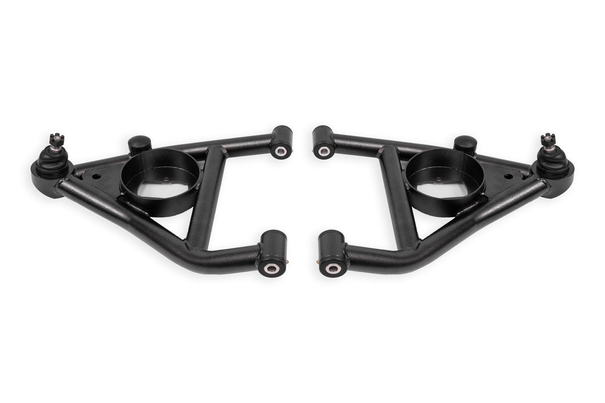 BMR Suspension BMR 67-69 Chevrolet Camaro w/Rear Bump Stops Lower A-Arms w/Std Ball Joint Delrin - Black Hammertone AAL316H