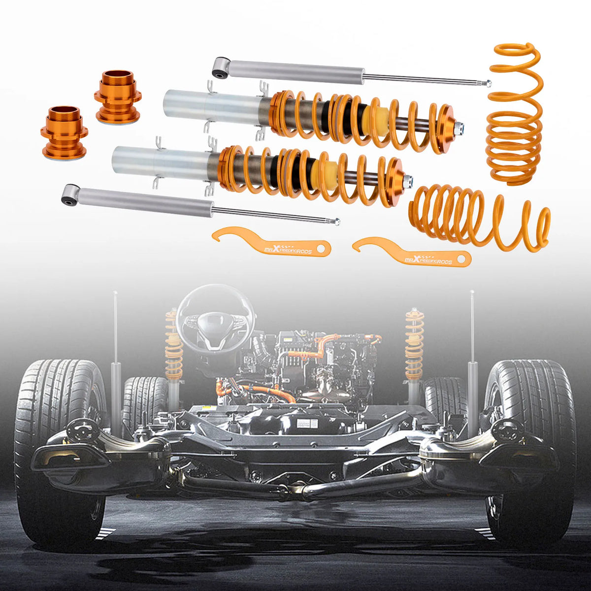 MaXpeedingrods Height Adjustable Coilovers for VW Jetta Mk4 / Bora and Golf Mk4 (Typ 1J) FWD