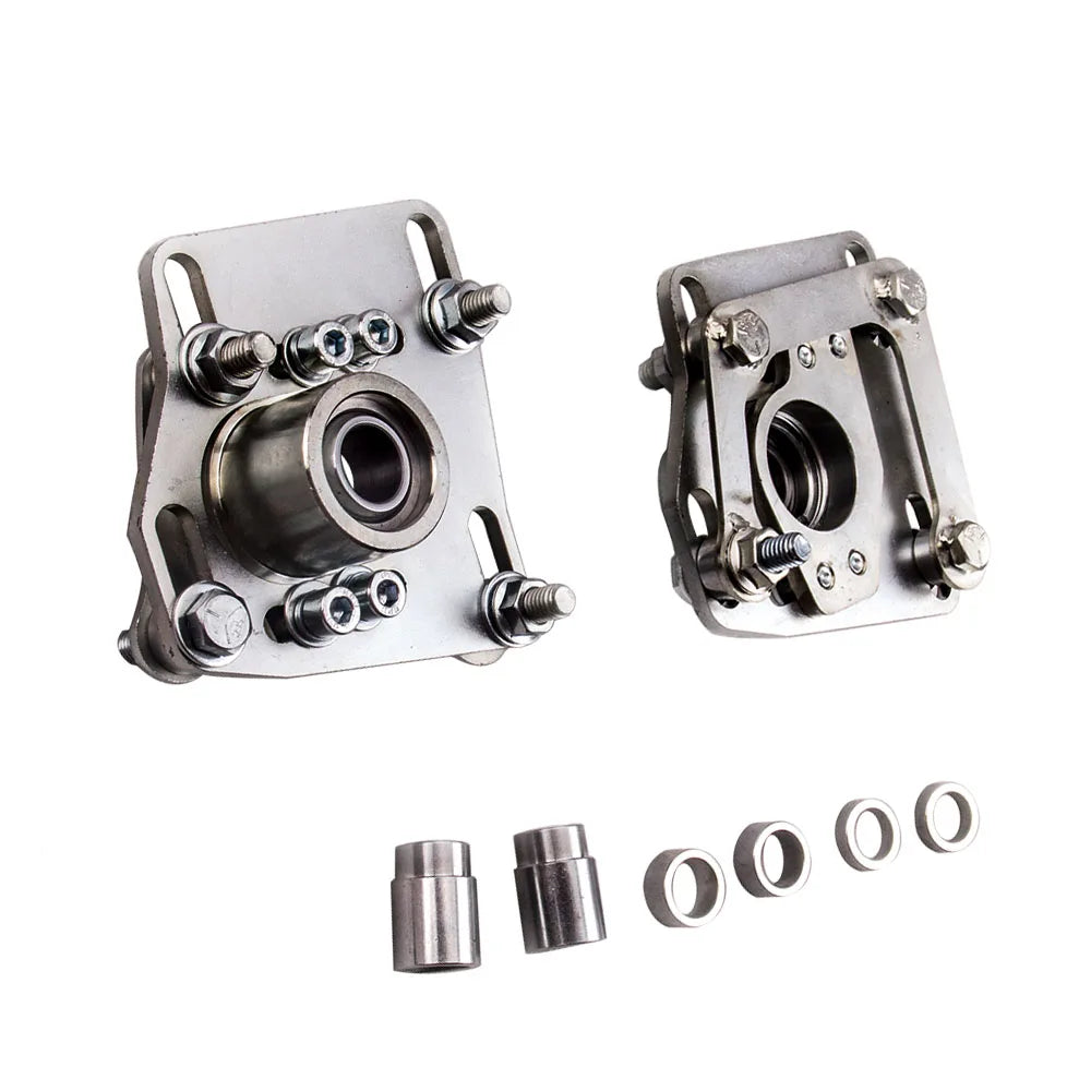MaXpeedingrods Front Camber Plates for Ford Mustang 1994-2004, Pillow Ball Upper Strut Mounts, Silver, Pair
