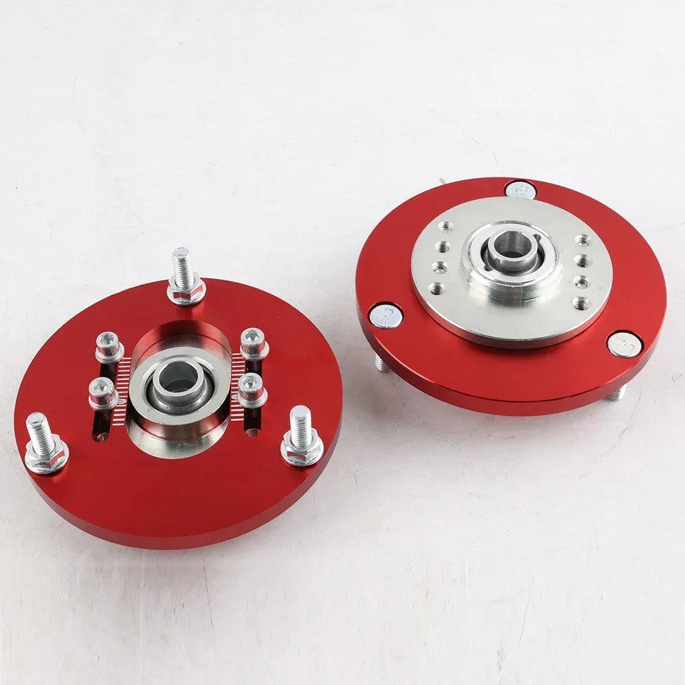 1991-1999 BMW 3 Series E36 and 1998-2005 E46 incl. M3 Front Camber Plates, Coilover Top Mounts, Red Aluminum