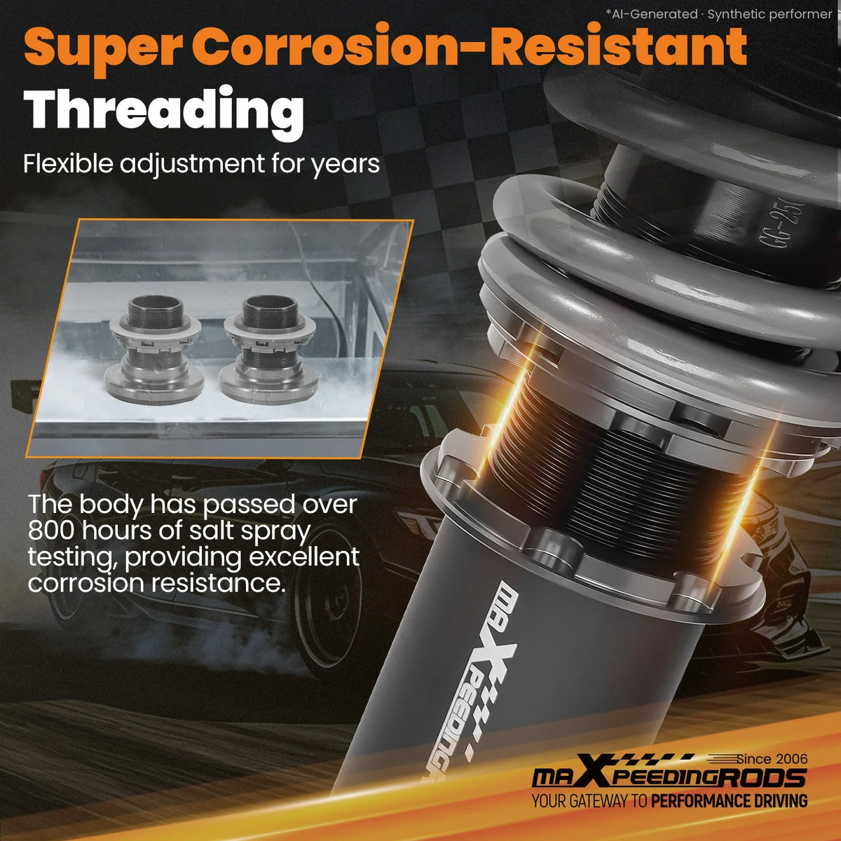 MaXpeedingrods T7 Coilovers for Honda Civic EJ EK EM 1996-2000, Civic, CR-X and Acura Integra, 24-Way Damping