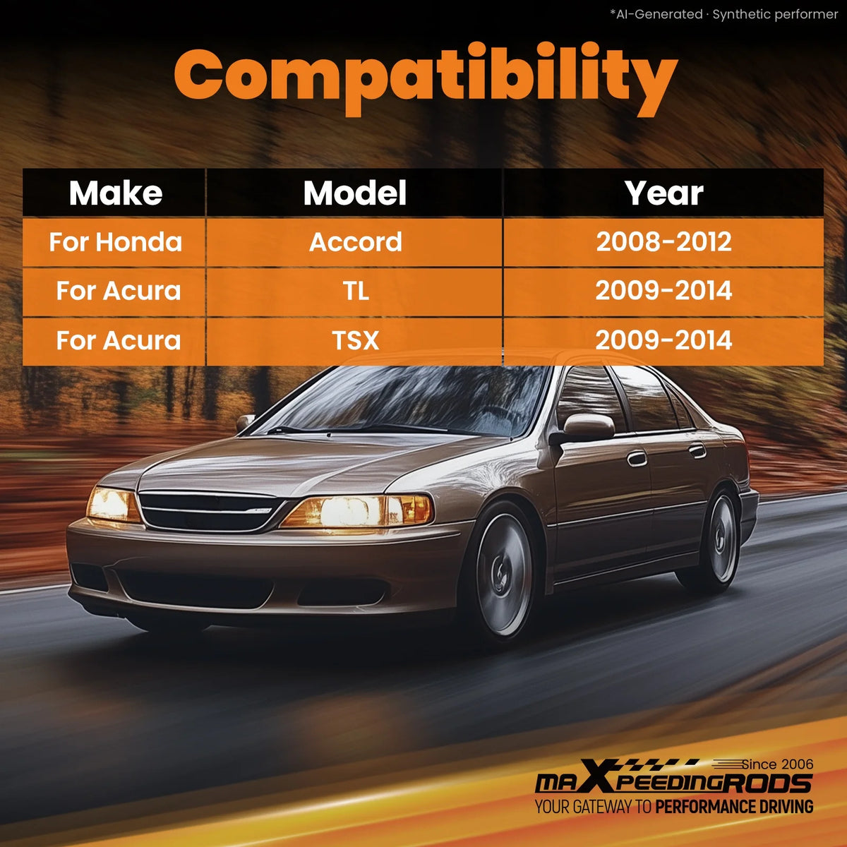 MaXpeedingrods Adjustable Front Upper Camber Arms for Honda Accord 2008-2012, Acura TSX 2009-2014 and Acura TL 2009-2014