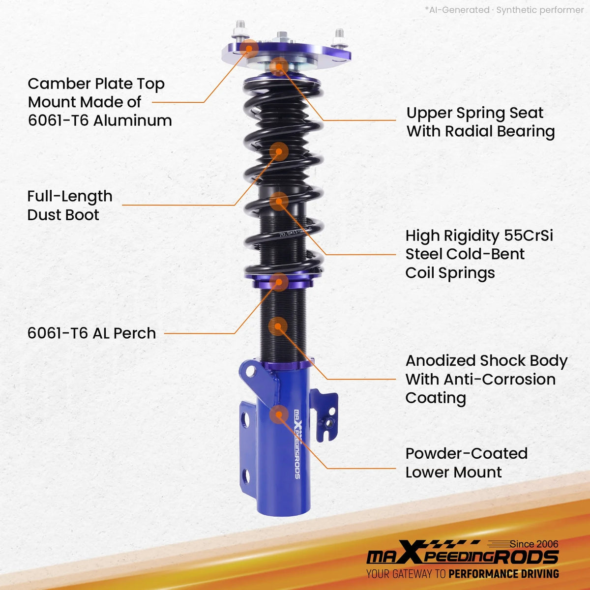 MaXpeedingrods Coilovers for Toyota Camry 2007-2011, Avalon 2006-2011, Lexus ES350 2007-2012