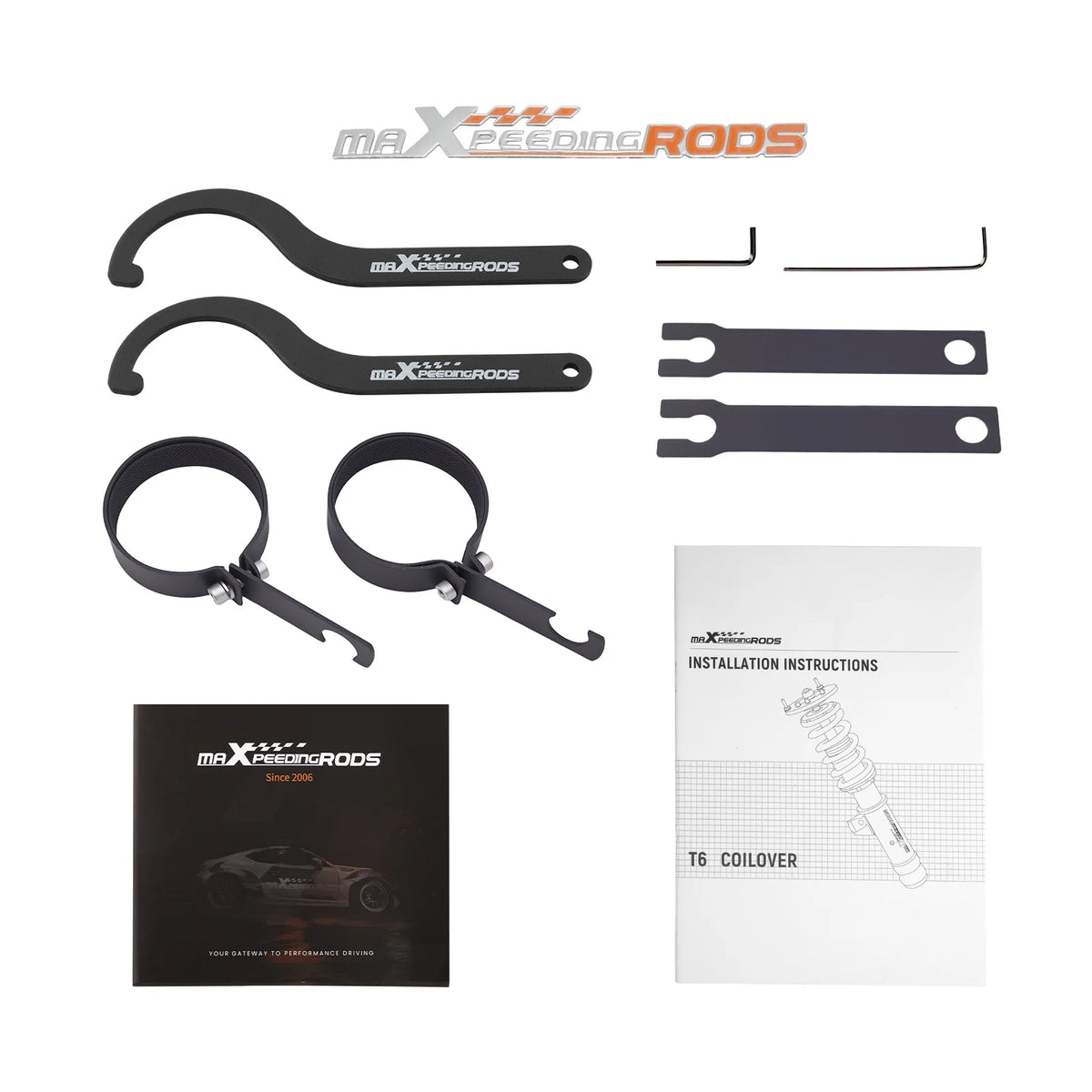 MaXpeedingrods T6 Coilovers for Jaguar XE RWD 2016-2021, 24-Level Damping, 18 kg/mm Springs