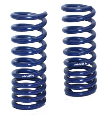 Ridetech Coil Springs, StreetGrip, Front, 2 in. Drop, Dual Rate, Blue Powdercoated, Designed for - 12102350