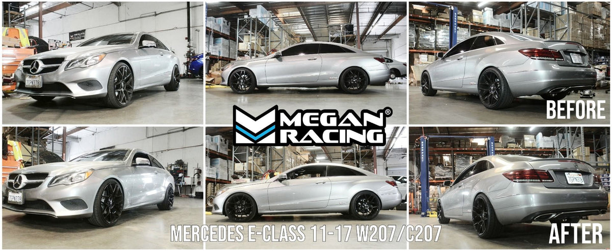 Megan Racing Coilover Damper Kit for Mercedes E-Class 2011-2017 W207/C207 - Monotube, 30-click Damping, Full Length Adjustability MR-CDK-W207-EU