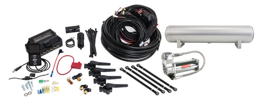 AIRLIFT 3H(3/8"Air Line,4 Gallon 5-Port Lightweight Raw Alum.,VIAIR 444C Comp)