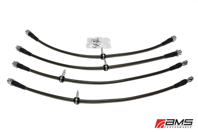 Ams Performance 08-15 Mitsubishi Evo X Stainless Steel Brake Lines (4 Lines) Ams.04.01.0004-1
