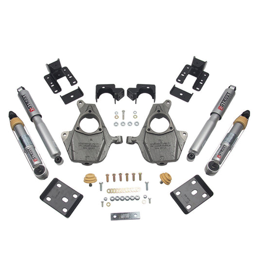 Belltech 2016.5-2018 Silverado / Sierra 1500 2WD Stage 3 Lowering Kit, 3-4in Front 5-6in Rear, Street Performance Shocks