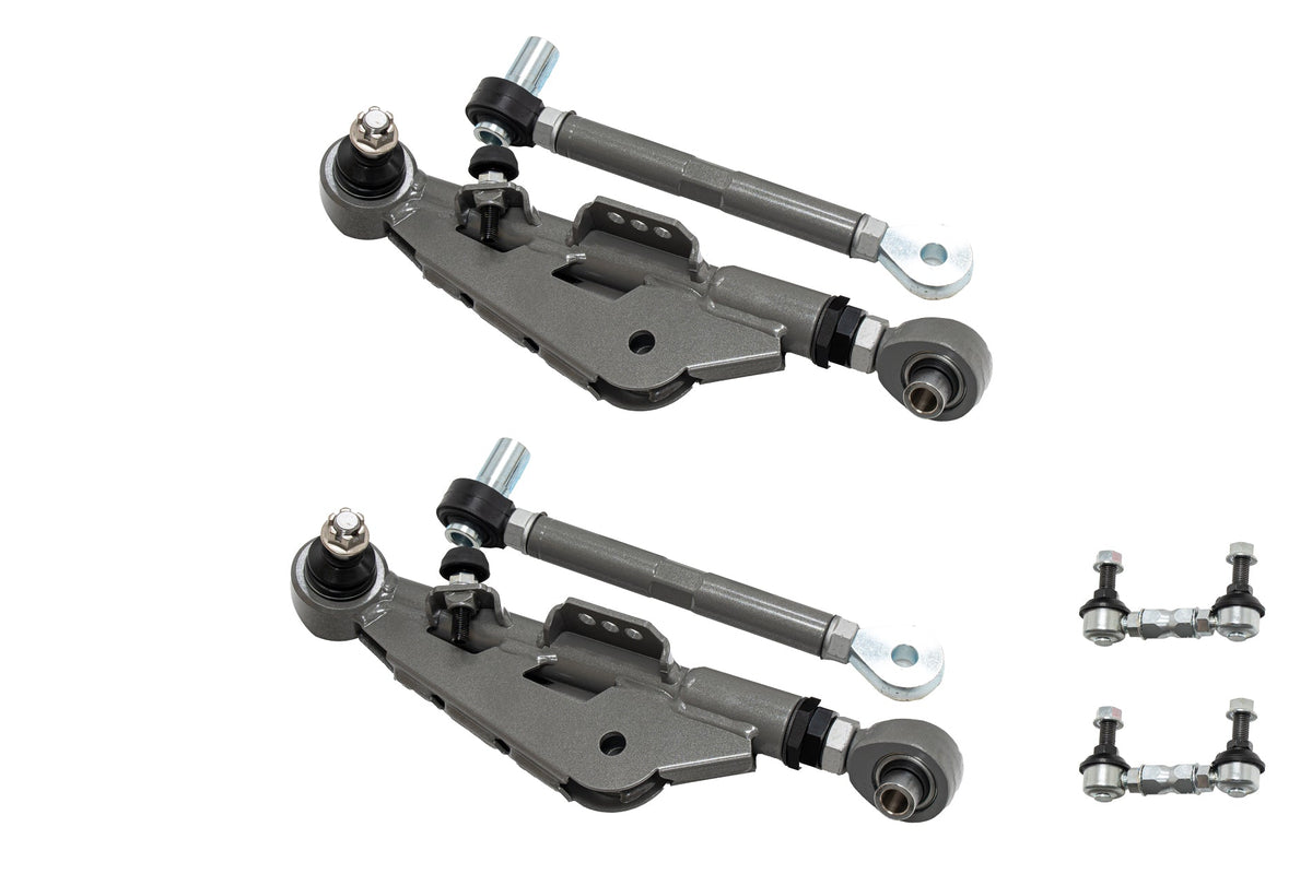 APEXi A'PEXi - EXV Front Adjustable Lower Control Arm + Stabilizer End Link (Pillow Ball) - Nissan 180SX, 240SX, Silvia S13