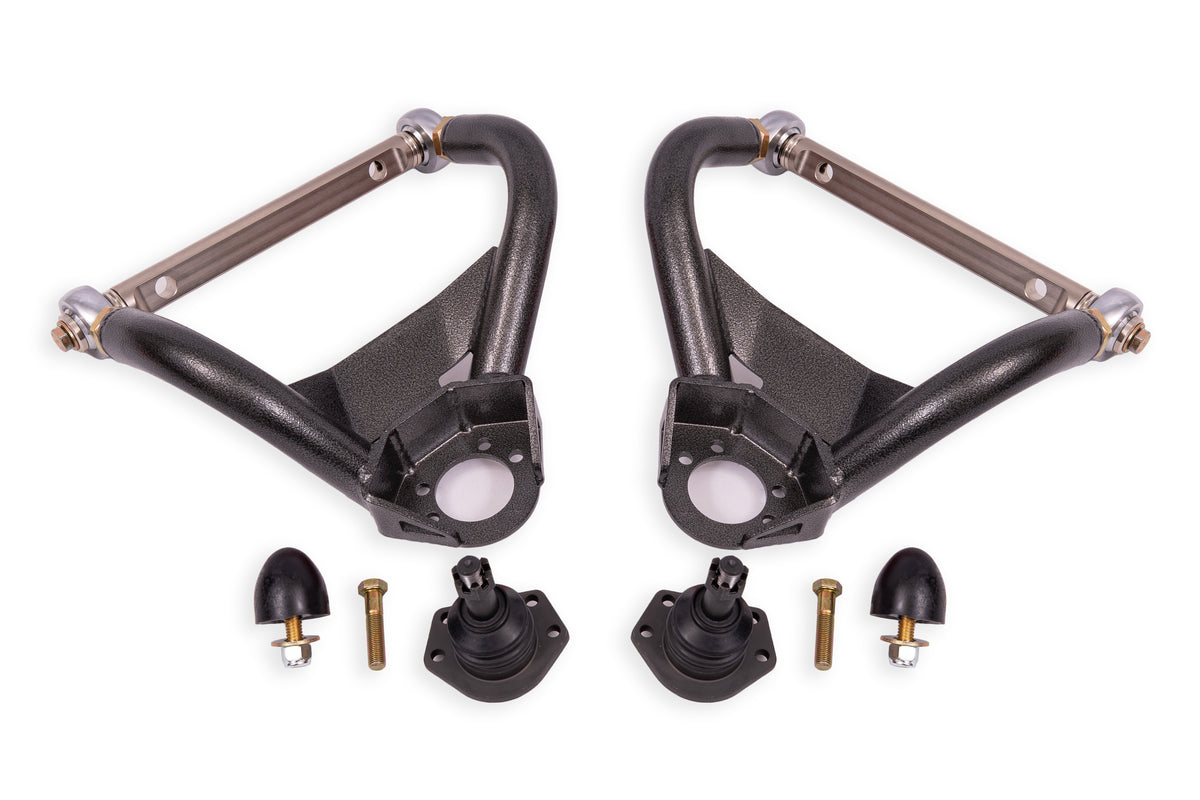 BMR Suspension BMR 64-72 GM A-Body Adjustable Upper A-Arms Standard Ball Joint - Black Hammertone AAU403H