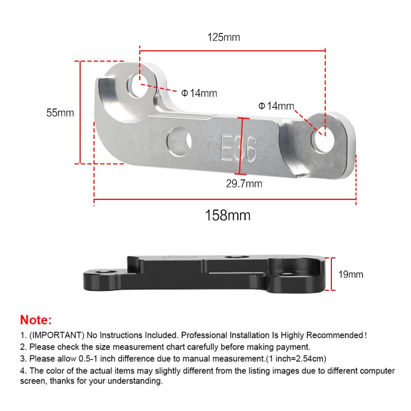 BMW 3 Series E36 Non-M3 Steering Angle Kit, Bolt-On Adapters for About 25% More Lock, CNC Aluminum, Pair