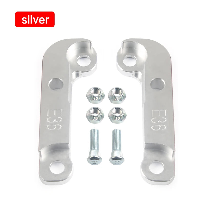 BMW 3 Series E36 Non-M3 Steering Angle Kit, Bolt-On Adapters for About 25% More Lock, CNC Aluminum, Pair
