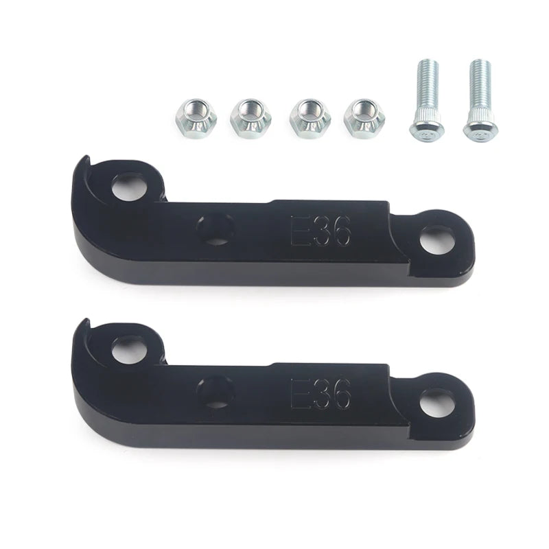BMW 3 Series E36 Non-M3 Steering Angle Kit, Bolt-On Adapters for About 25% More Lock, CNC Aluminum, Pair
