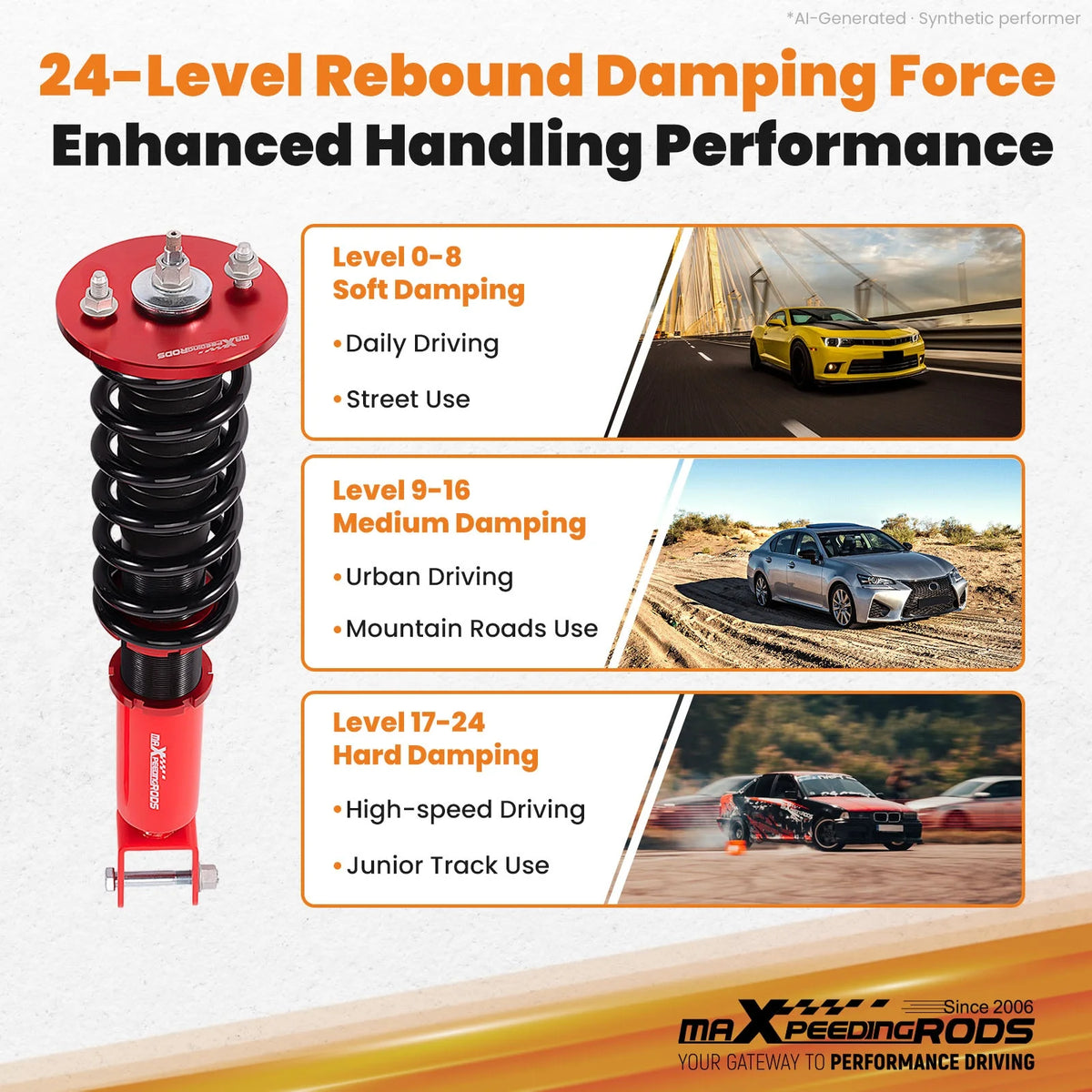 MaXpeedingrods red street coilovers with black springs for 2009-2014 Acura TL
