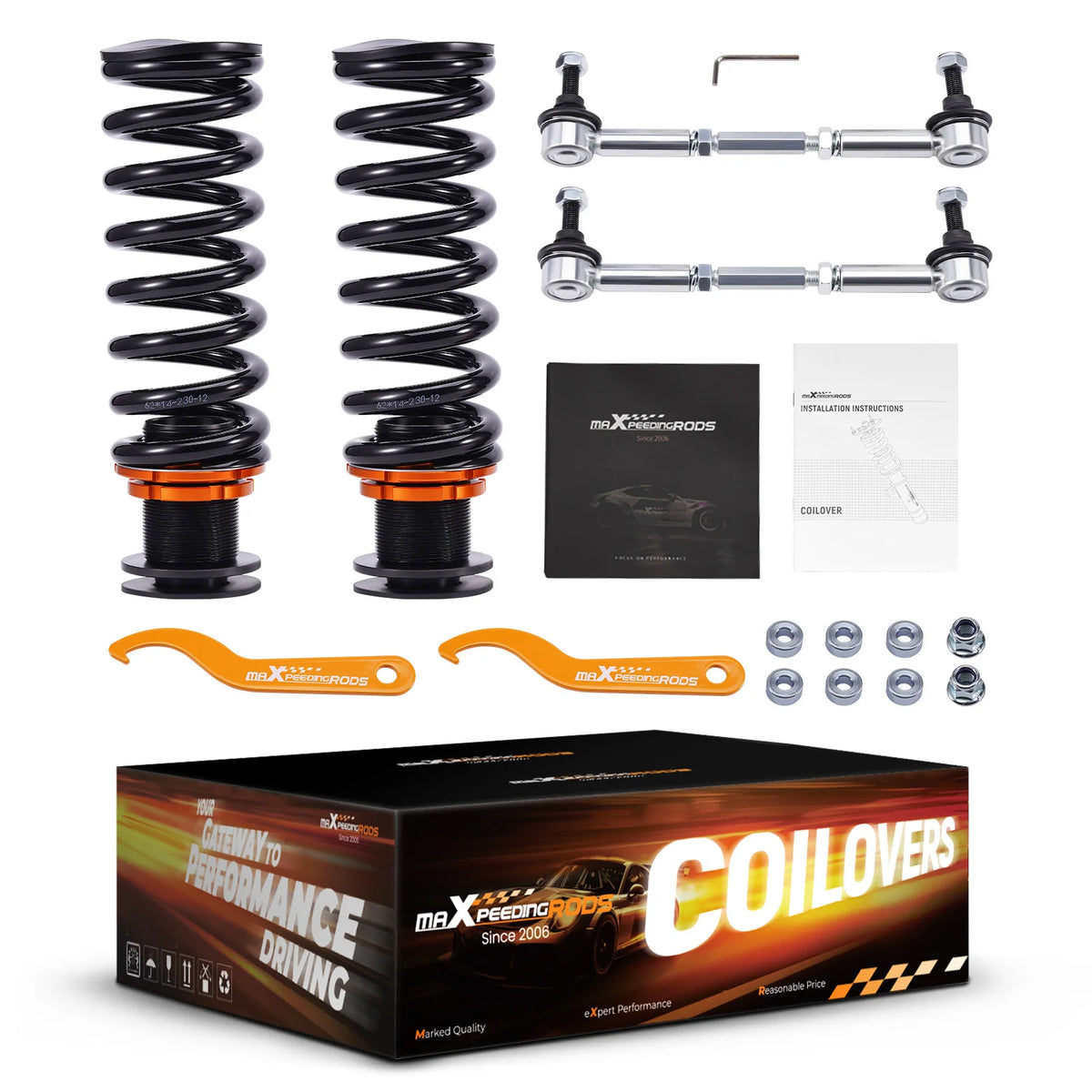 MaXpeedingrods Coilovers for BMW 3 Series E90 E91 E92 E93 RWD 2004-2013, 24-Level Damping, Camber Plates