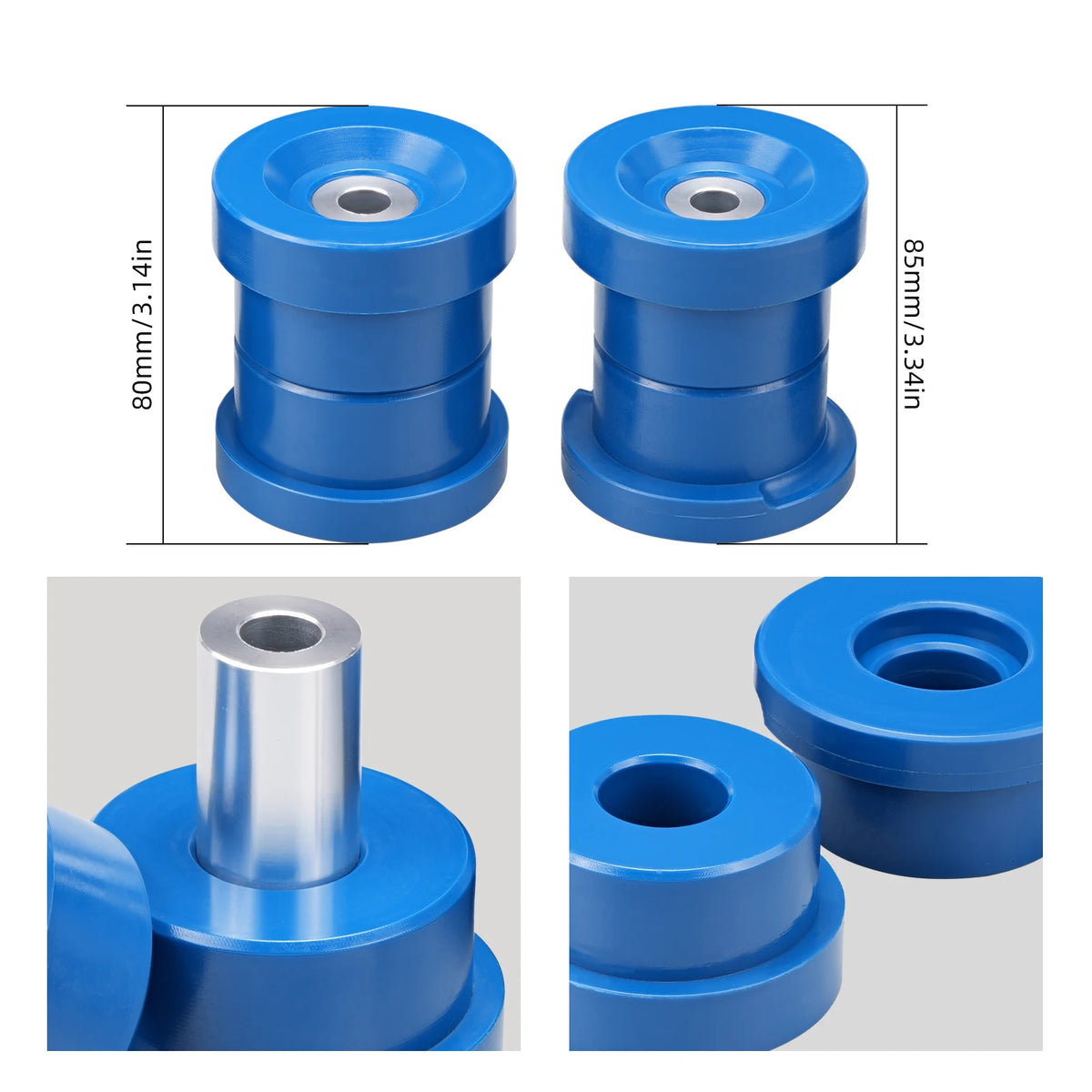 1992-1999 BMW 3 Series E36 Rear Subframe Bushing Kit, 95A Polyurethane with Billet Aluminum