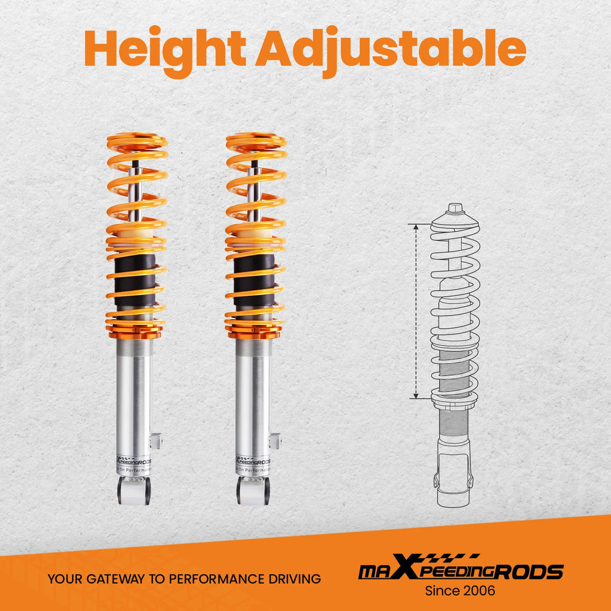 1990-1997 Mazda MX-5 Miata NA Coilovers, Adjustable Height and Preload, 6063-T6 Aluminum