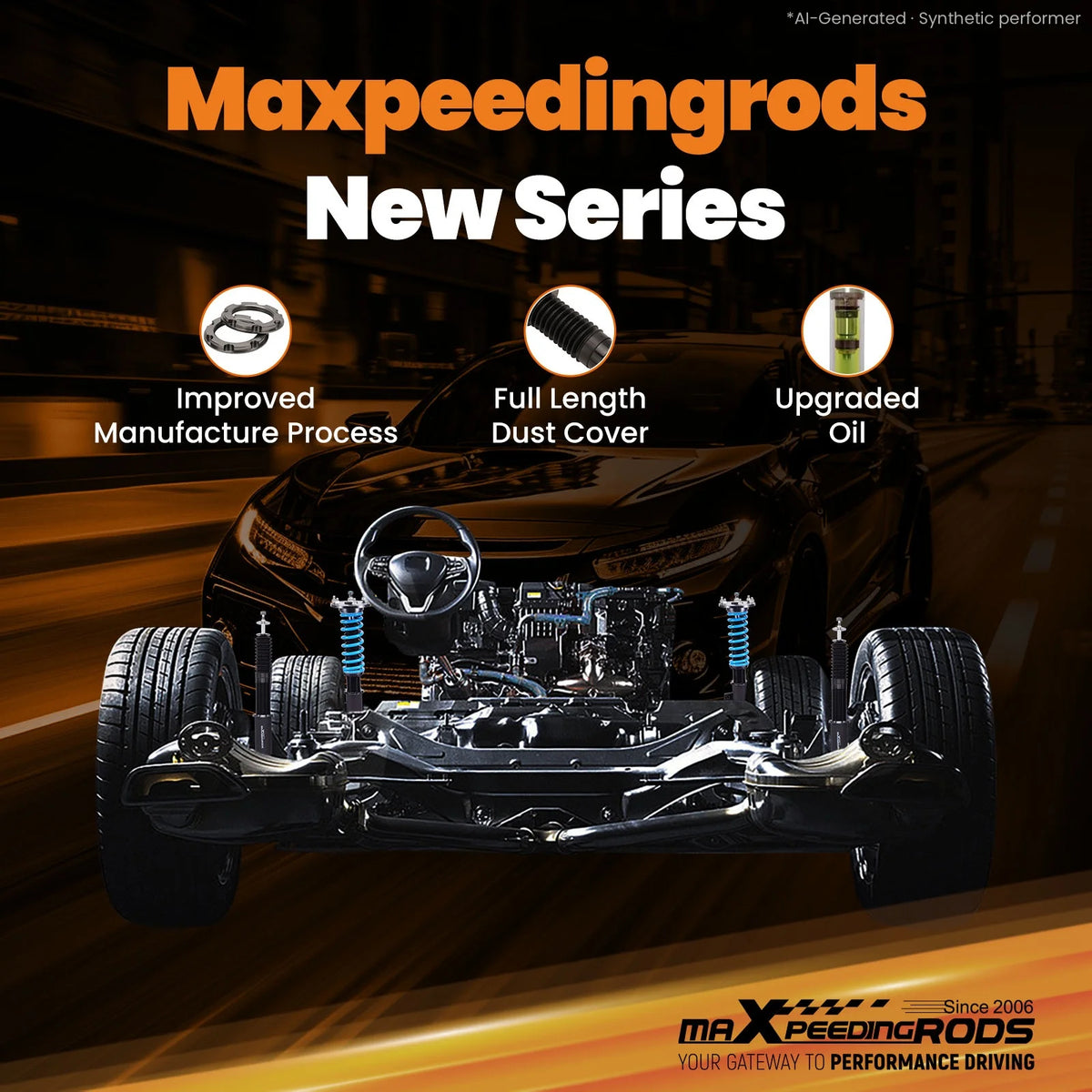 MaXpeedingrods T6 Coilovers for Acura RDX SH-AWD TB1 TB2 2007-2012, 24-Way Damping, Blue Springs