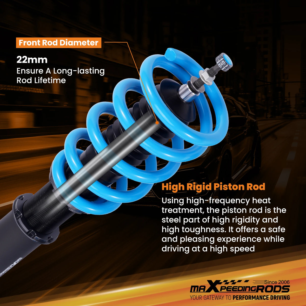 MaXpeedingrods T6 Coilovers for Cadillac CTS and CTS-V RWD 2008-2013, 24-Level Adjustable Damping