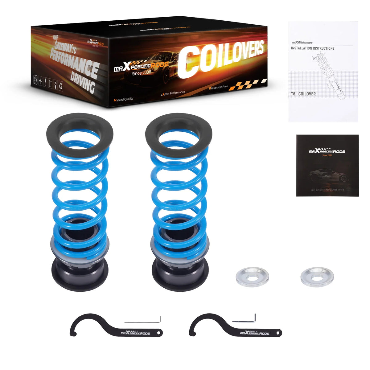 MaXpeedingrods T6 Coilovers for Scion xB 2004-2006 and Toyota Echo, Yaris XP10 1999-2006, 24-Way Damping