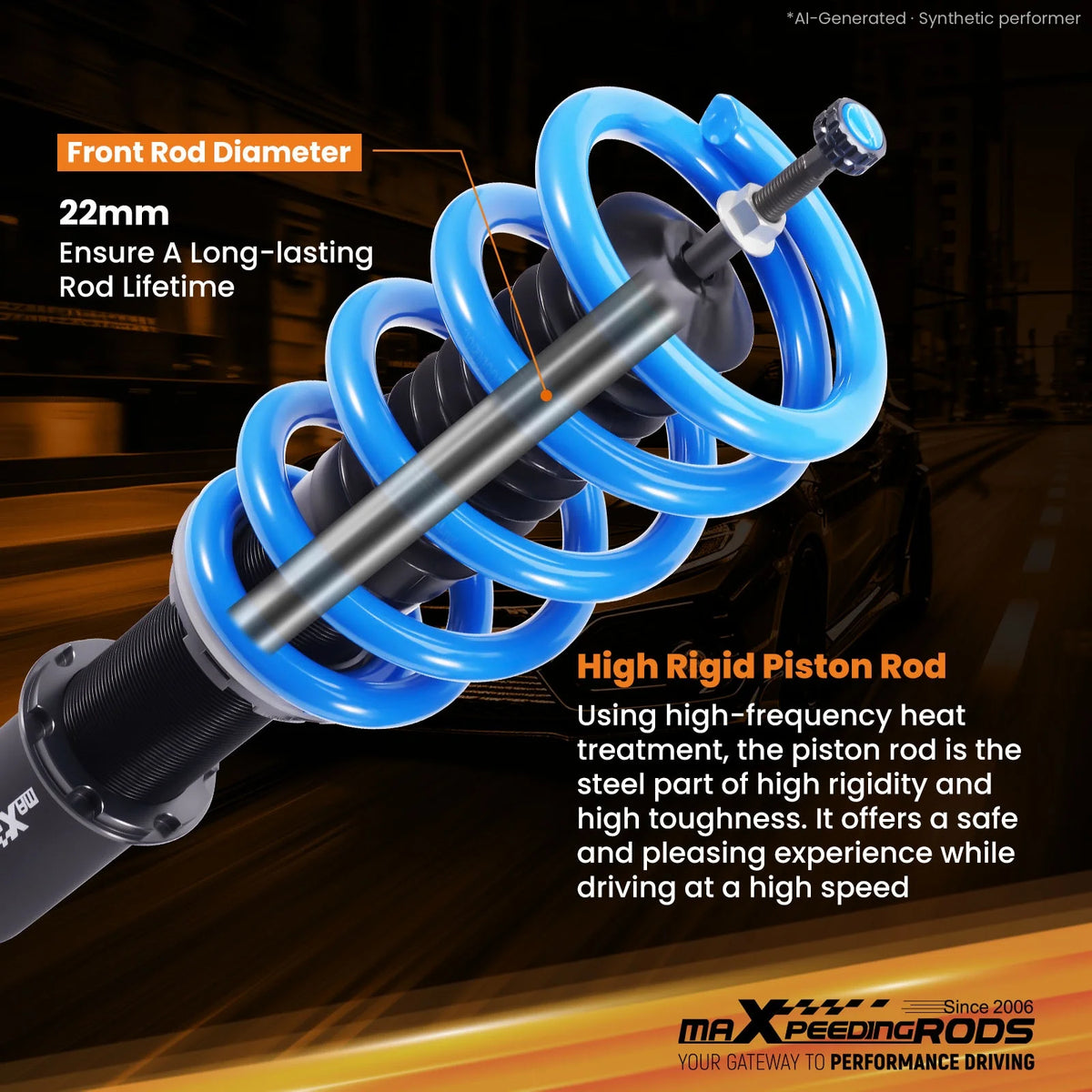 MaXpeedingrods T6 Coilovers for Cadillac CTS and CTS-V AWD 2008-2014, 24-Level Adjustable Damping