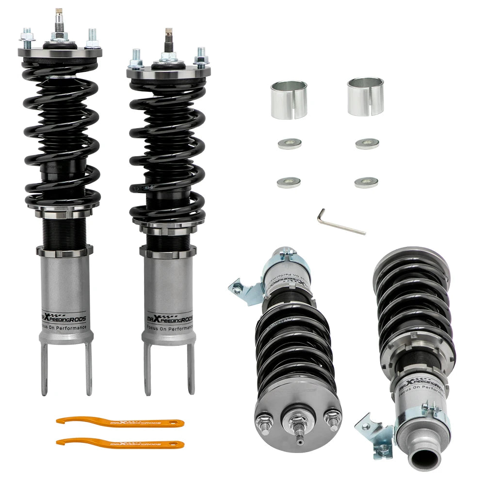 MaXpeedingrods Coilovers for Honda Civic EK 1996-2000, Civic EF EG, CR-X and Integra, 24-Level Adjustable Damping