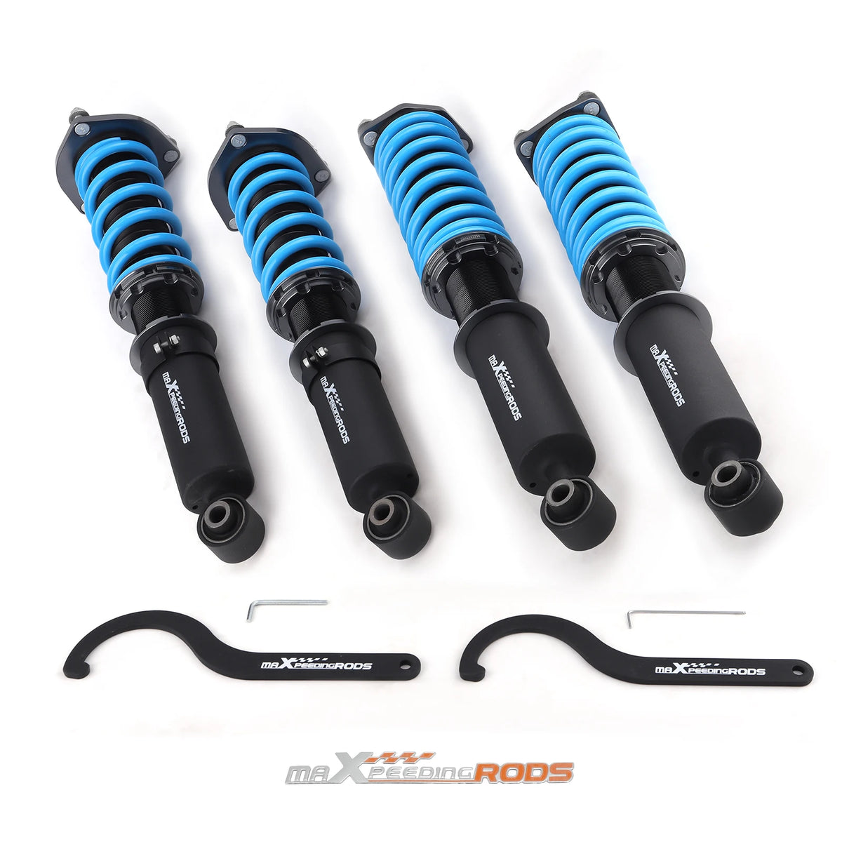 MaXpeedingrods T6 coilovers with blue springs and black bodies for 2001-2010 Lexus SC430