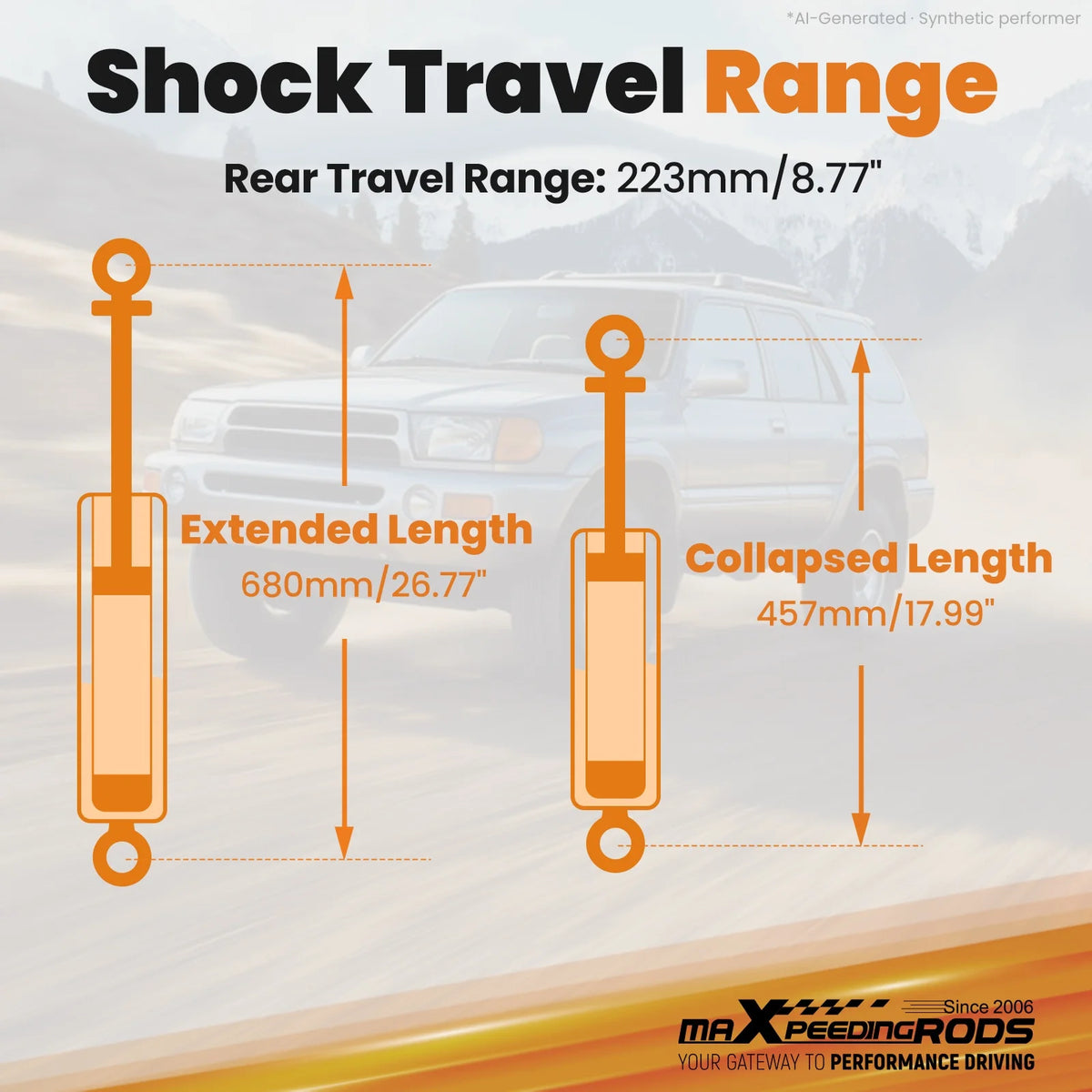 MaXpeedingrods 3-Inch Suspension Lift Kit with Shocks and Coil Springs for Toyota 4Runner 2WD 4WD 1996-2002