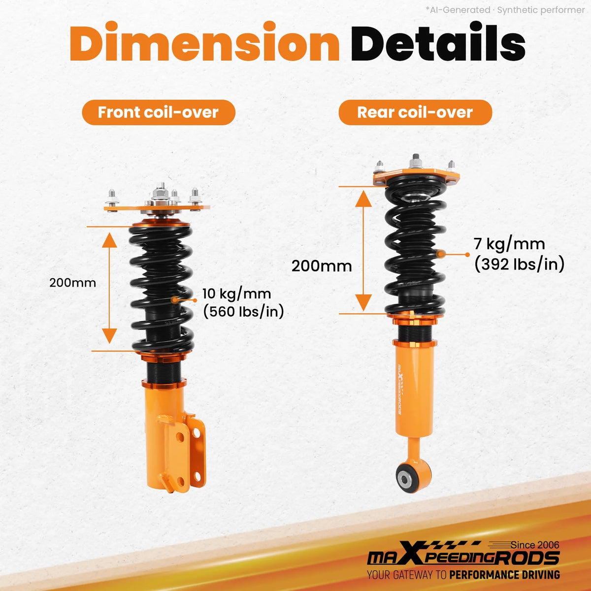 MaXpeedingrods B2 coilovers for 1991-1999 Mitsubishi 3000GT FWD and Dodge Stealth FWD