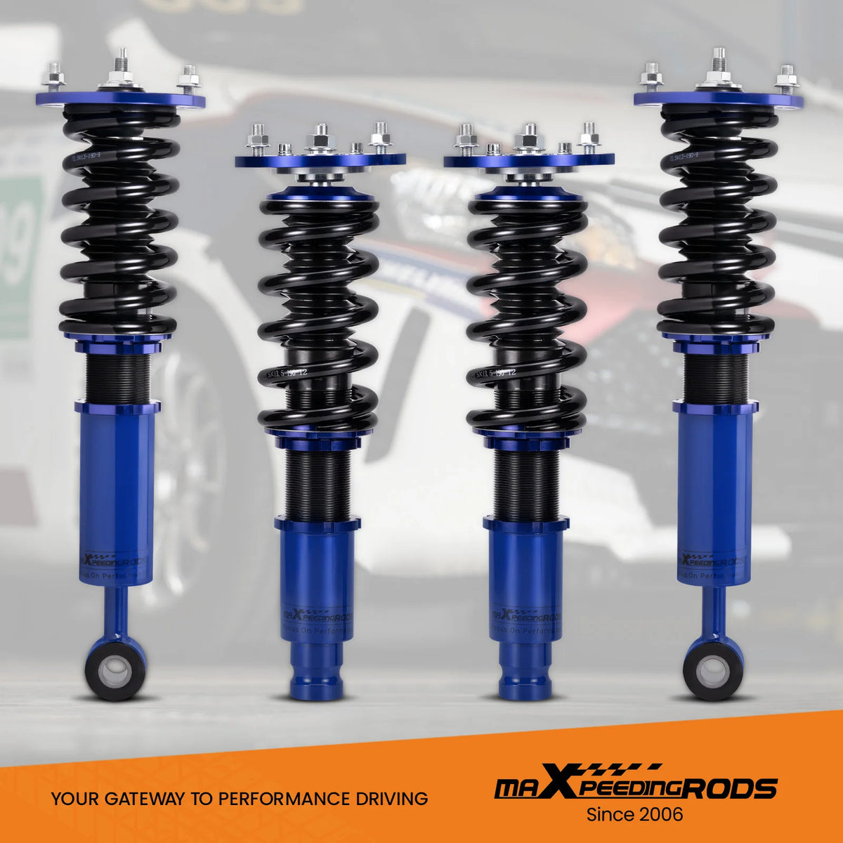 MaXpeedingrods blue coilover lowering kit for the 1995-1999 Mitsubishi Eclipse