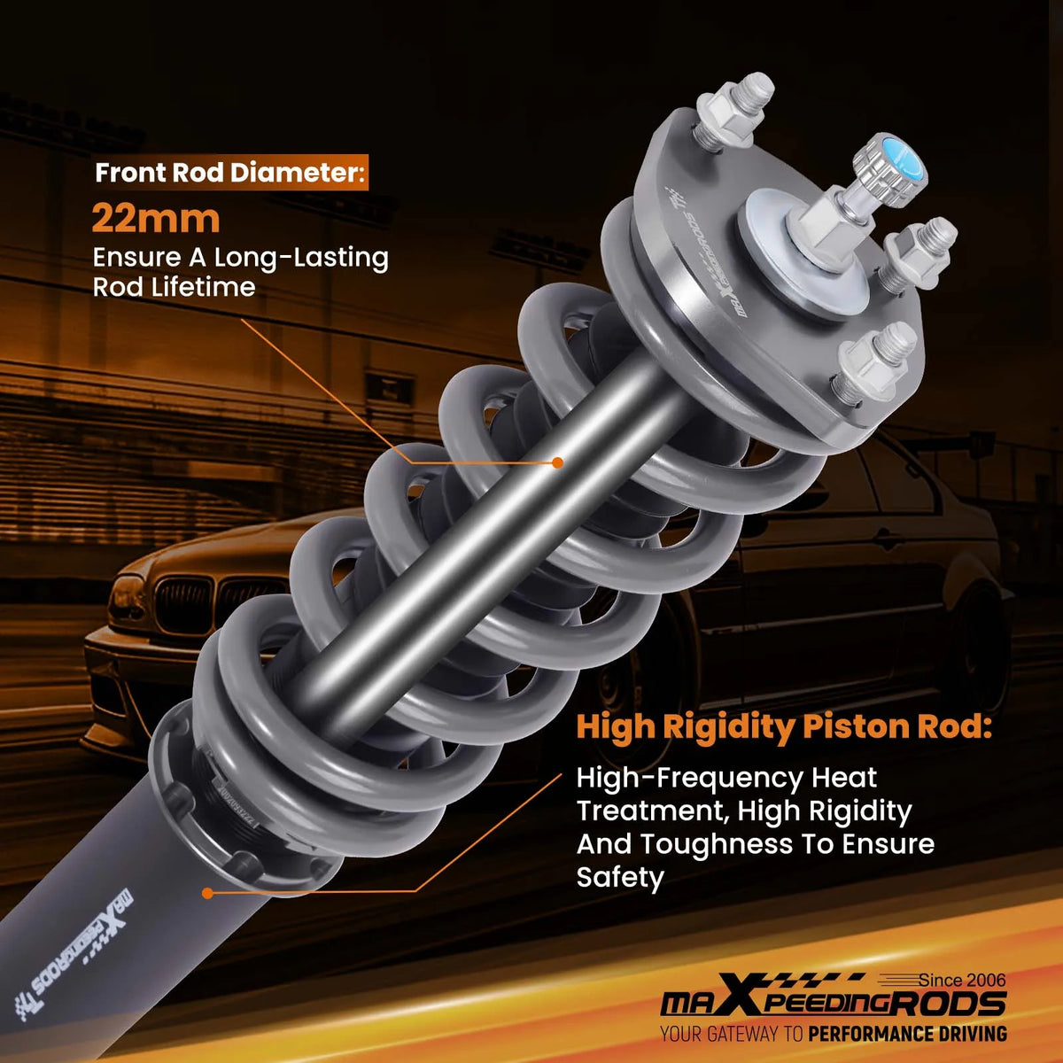 MaXpeedingrods T7 Coilovers for Lexus GS300 1998-2005, GS400 1998-2000 and GS430 2001-2005, 24-Way Damping