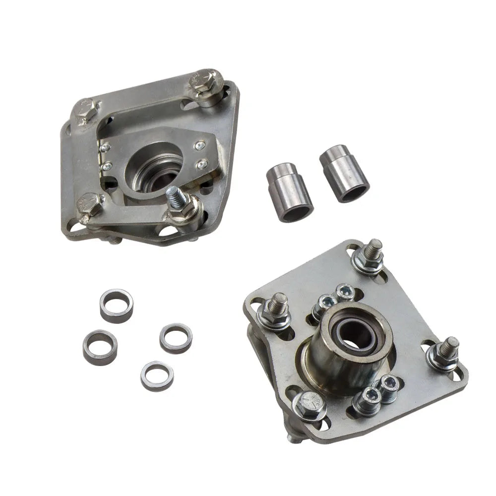 MaXpeedingrods Front Camber Plates for Ford Mustang 1994-2004, Pillow Ball Upper Strut Mounts, Silver, Pair