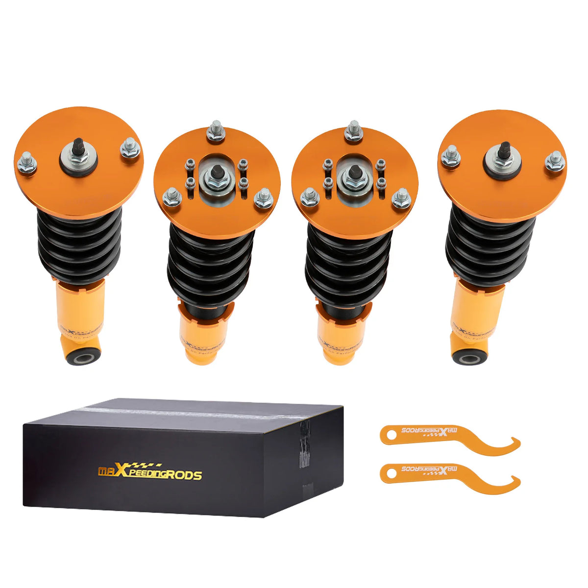 MaXpeedingrods gold coilover set with front camber plates for 1995-1999 Mitsubishi Eclipse 2G