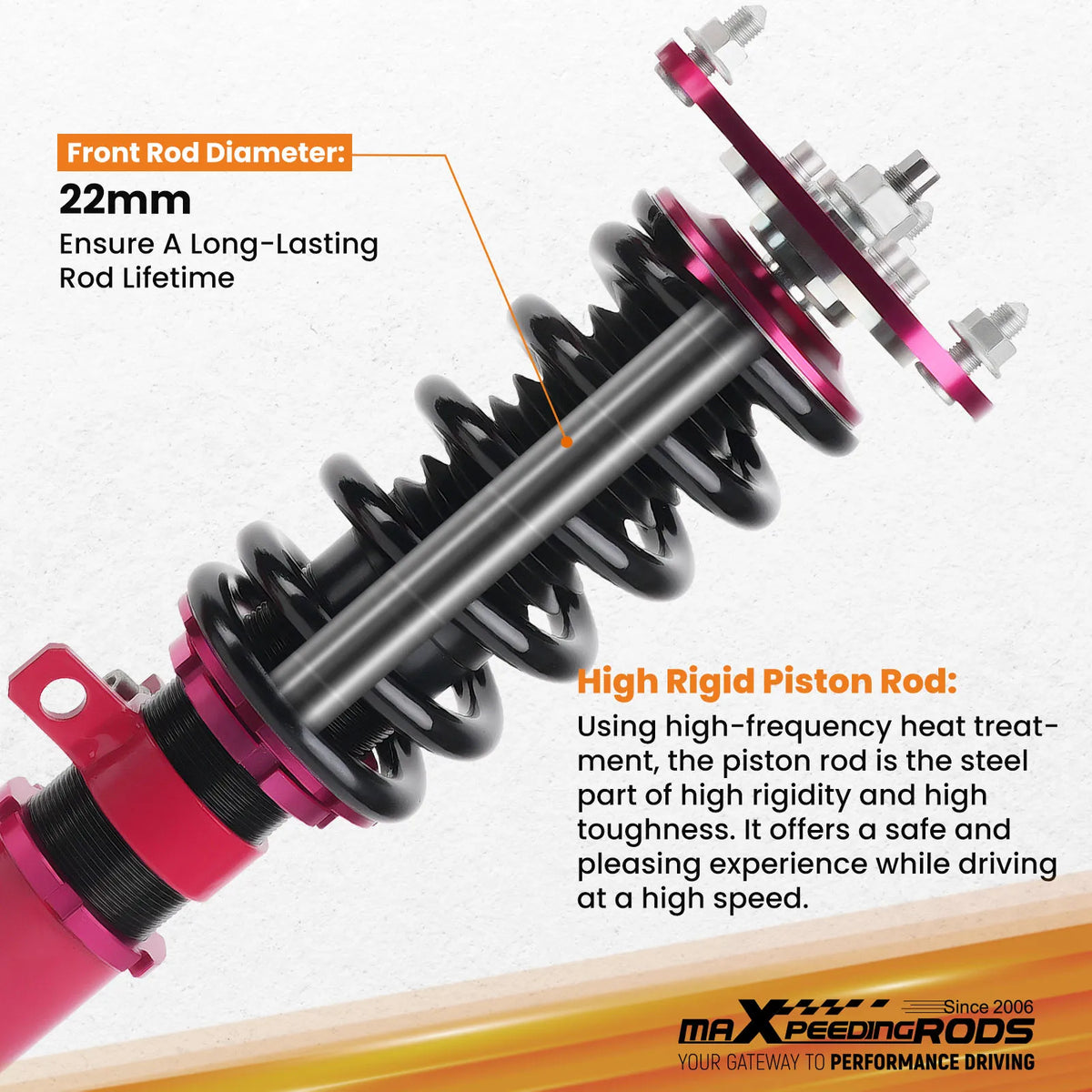 MaXpeedingrods Street Coilovers for Toyota Celica ZZT230/ZZT231 2000-2006, Height Adjustable Lowering Kit