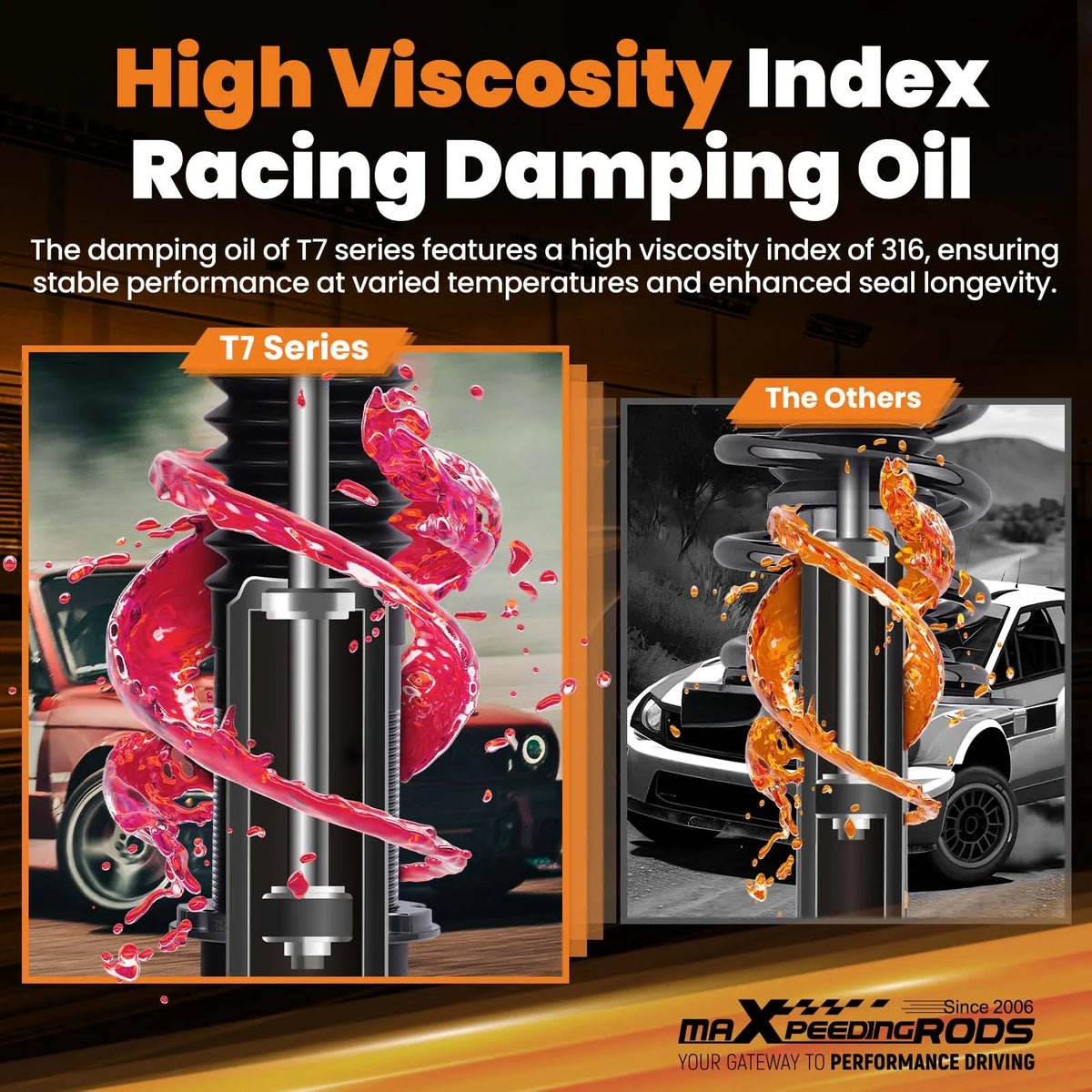 MaXpeedingrods T7 Coilovers for Acura TL UA6 2004-2008 and Honda Accord CM 2003-2007, 24-Level Damping