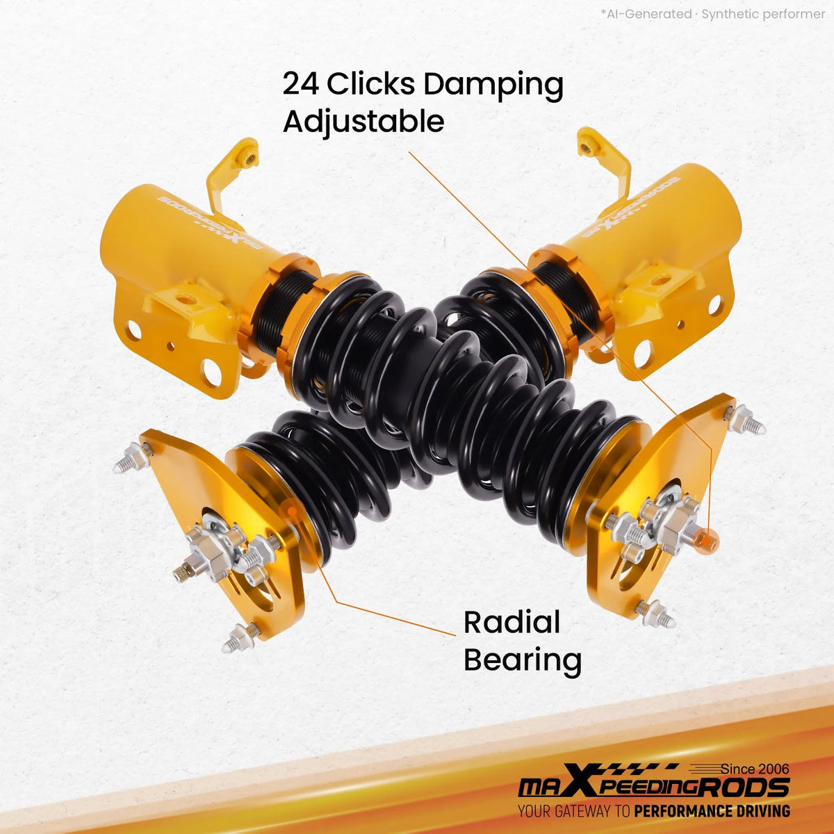 MaXpeedingrods Coilovers for Subaru BRZ ZN6, Scion FR-S and Toyota 86 2012-2020, 24-Way Damping