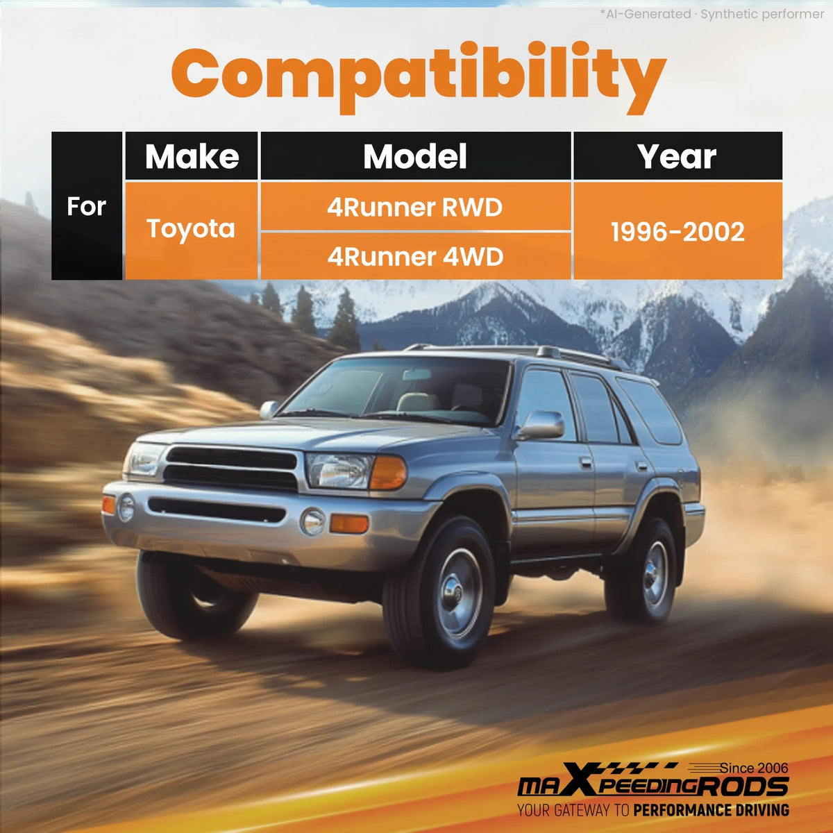 MaXpeedingrods 3-Inch Suspension Lift Kit with Shocks and Coil Springs for Toyota 4Runner 2WD 4WD 1996-2002
