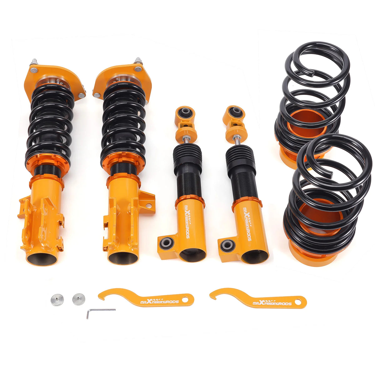 MaXpeedingrods coilovers with gold bodies and black springs for 2012-2016 Hyundai Veloster