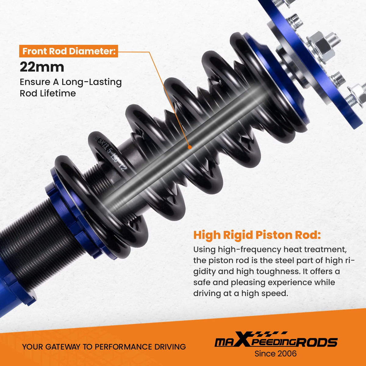 MaXpeedingrods Coilover Lowering Kit for Mitsubishi Eclipse D31A D32A D33A D38A 1995-1999, Front Camber Plates