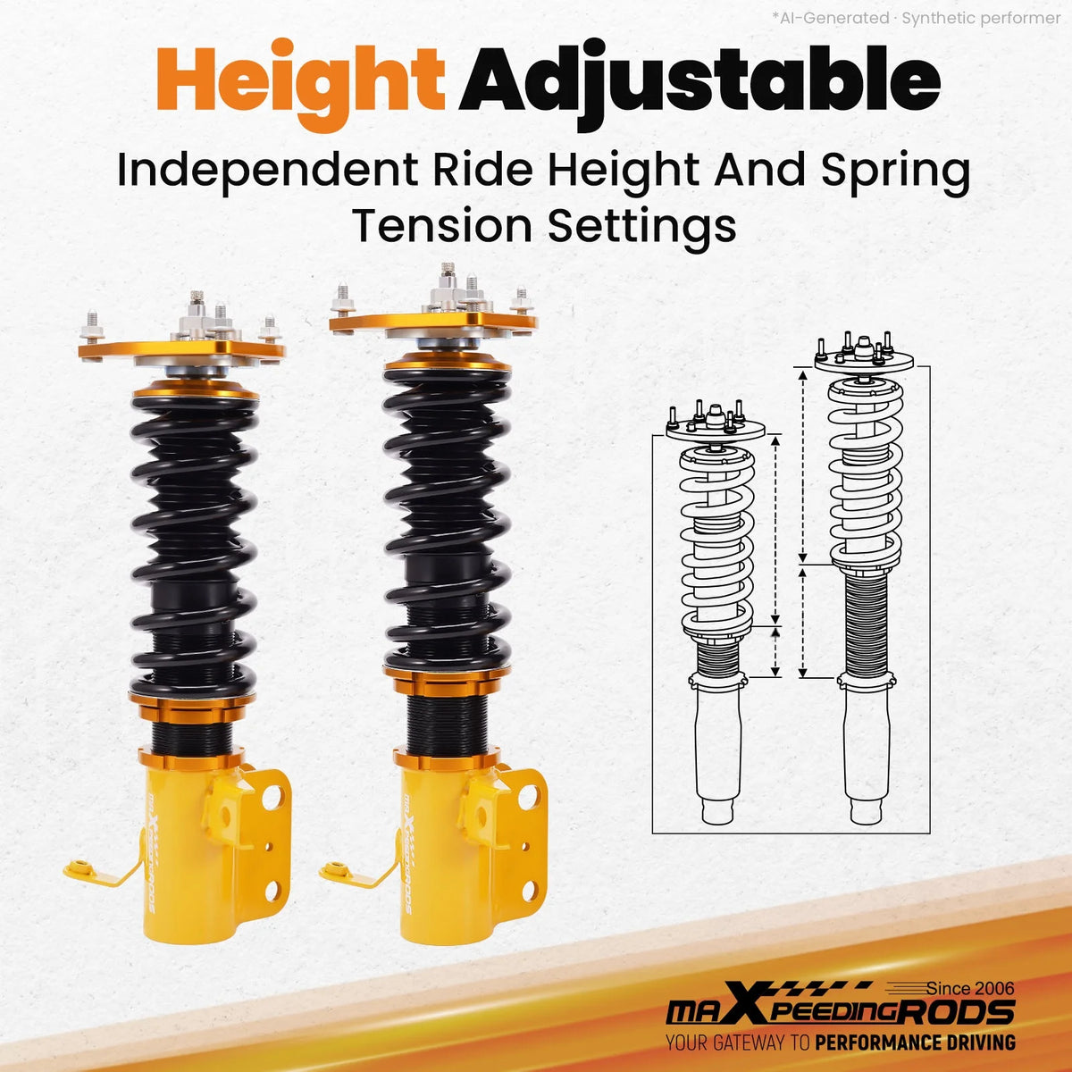 MaXpeedingrods Coilovers for Subaru BRZ ZN6, Scion FR-S and Toyota 86 2012-2020, 24-Way Damping