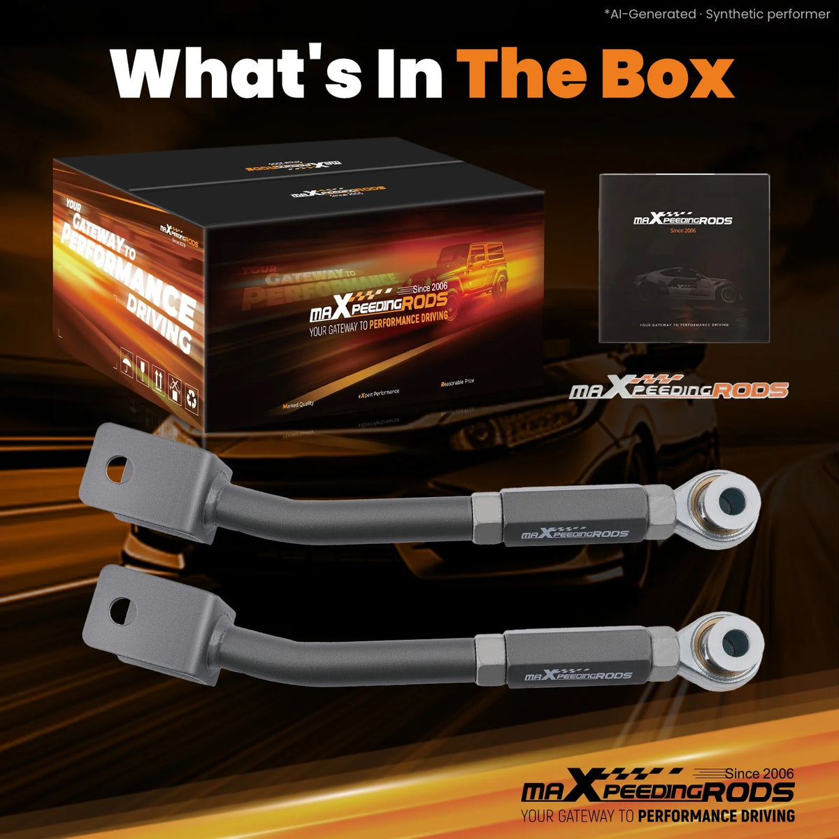 MaXpeedingrods adjustable rear camber arms with spherical bearings, left and right pair