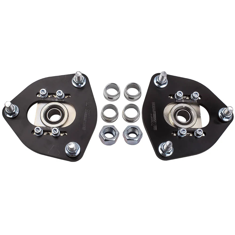 1989-1998 Nissan 240SX 180SX Silvia S13 Front Camber Plates, Pillow Ball, Aluminum, Pair