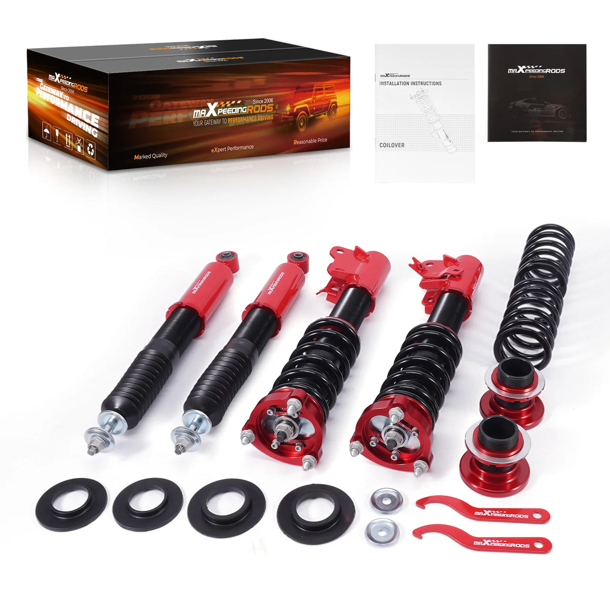 MaXpeedingrods street coilovers with front camber plates for 2006-2011 Honda Civic and Acura CSX