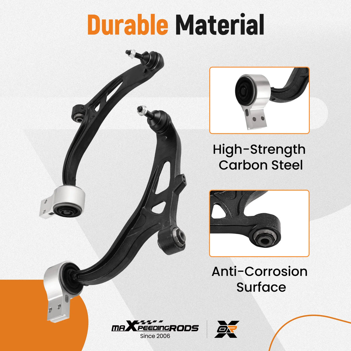 MaXpeedingrods 12-Piece Front Lower Control Arm Kit for Ford Explorer 2011-2019 and Police Interceptor Utility 2013-2019