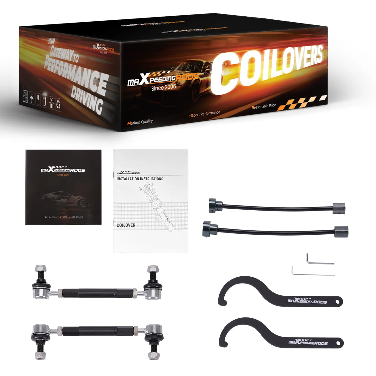 MaXpeedingrods T6 Coilovers for Toyota Camry SE/XSE 2012-2017, 24-Level Damping with Camber Plates