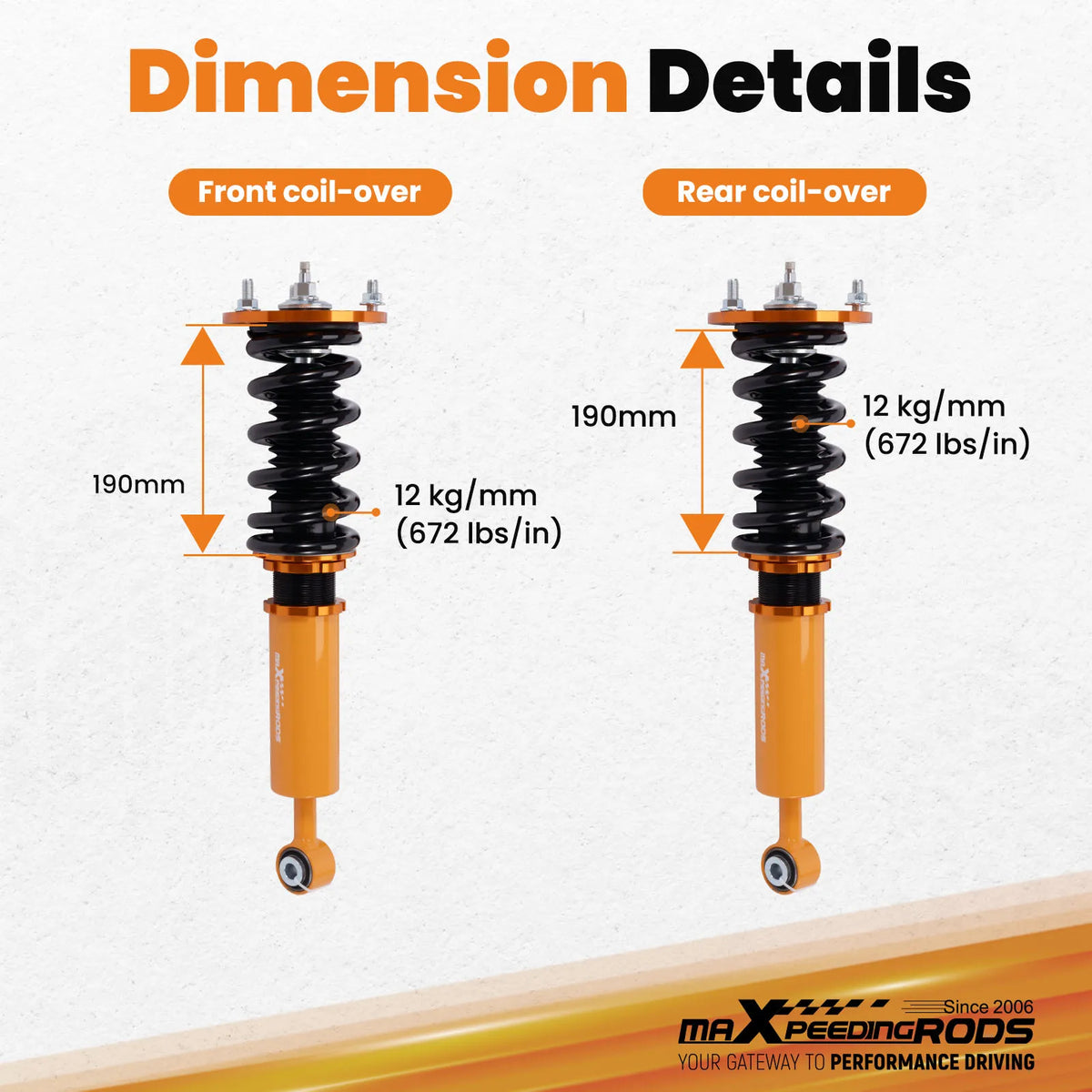 MaXpeedingrods Coilovers for Lexus LS430 UCF30 2001-2006 and Toyota Celsior UCF30, 24-Level Damping