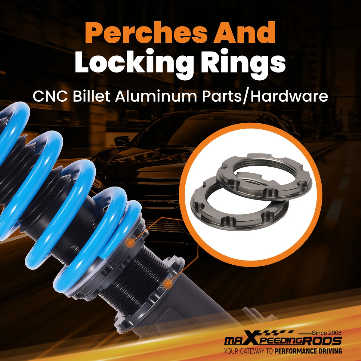 MaXpeedingrods T6 Coilovers for Toyota Camry 1992-2001, Solara 1999-2003, Avalon 1995-2003 and Lexus ES300