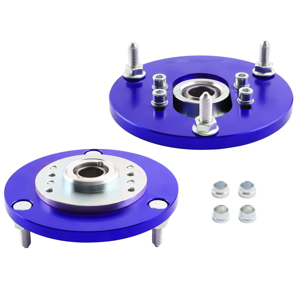 1998-2007 BMW 3 Series E46 Front Coilover Camber Plates, Pillow Ball Upper Mounts, Blue