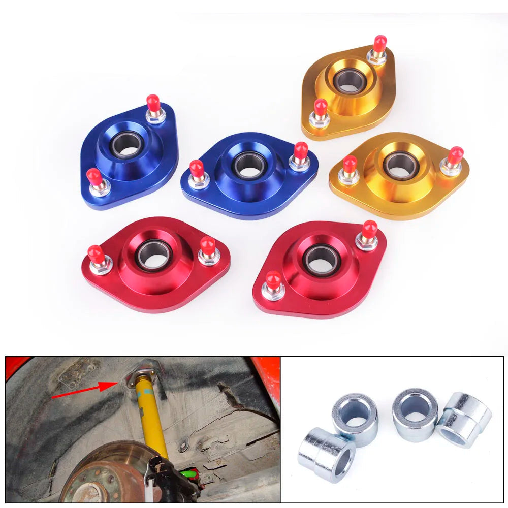 Aluminum adjustable pillow ball rear upper camber plates for BMW E36 3 Series, pair